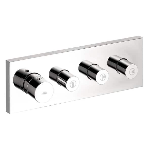 Hansgrohe Axor Starck 4-Handle Thermostatic Valve Trim Kit with 3 Volume Control in Chrome (Valve Not Included)