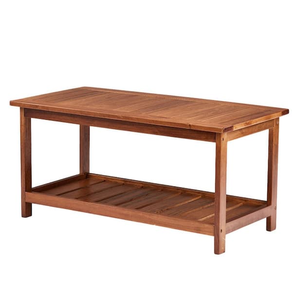 Patio 2-Tier Poplar Wood Coffee Table