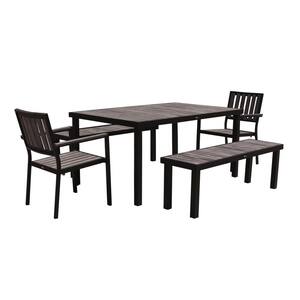 Catalina 5-Piece Metal Rectangular Dining Table Outdoor Dining Set