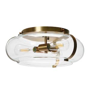 Alston - Glass and Metal Flush Mount Ceiling Light, Brushed Bronze