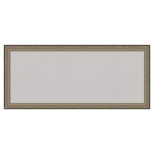 Parisian Silver Wood Framed Grey Corkboard 32 in. x 14 in. Bulletin Board Memo Board