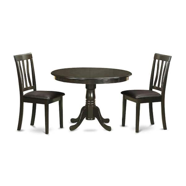 East West Furniture 3-Piece Cappuccino Solid Wood Top - Dining Room Set - Seats 4