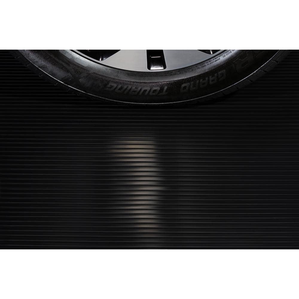 Midnight Black Ribbed PVC Garage Flooring Roll, 8.5 ft x 22 ft
