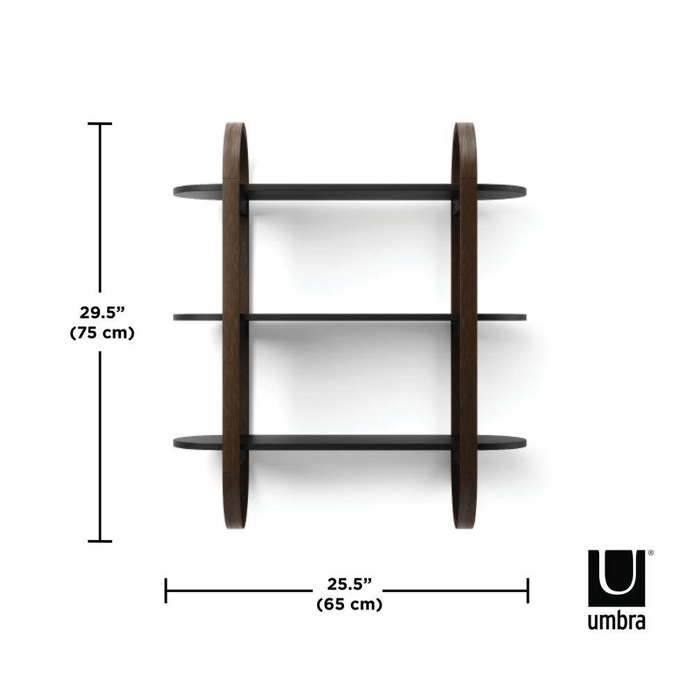 Bellwood Black Walnut 3-Tier Floating Wall Shelf