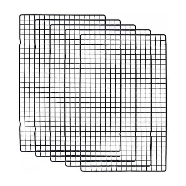 5 Pack Silver Metal Wire Cooling Rack Oven Safe Dishwasher Safe Heavy Duty Nonstick Baking Rack for Cooking Roasting