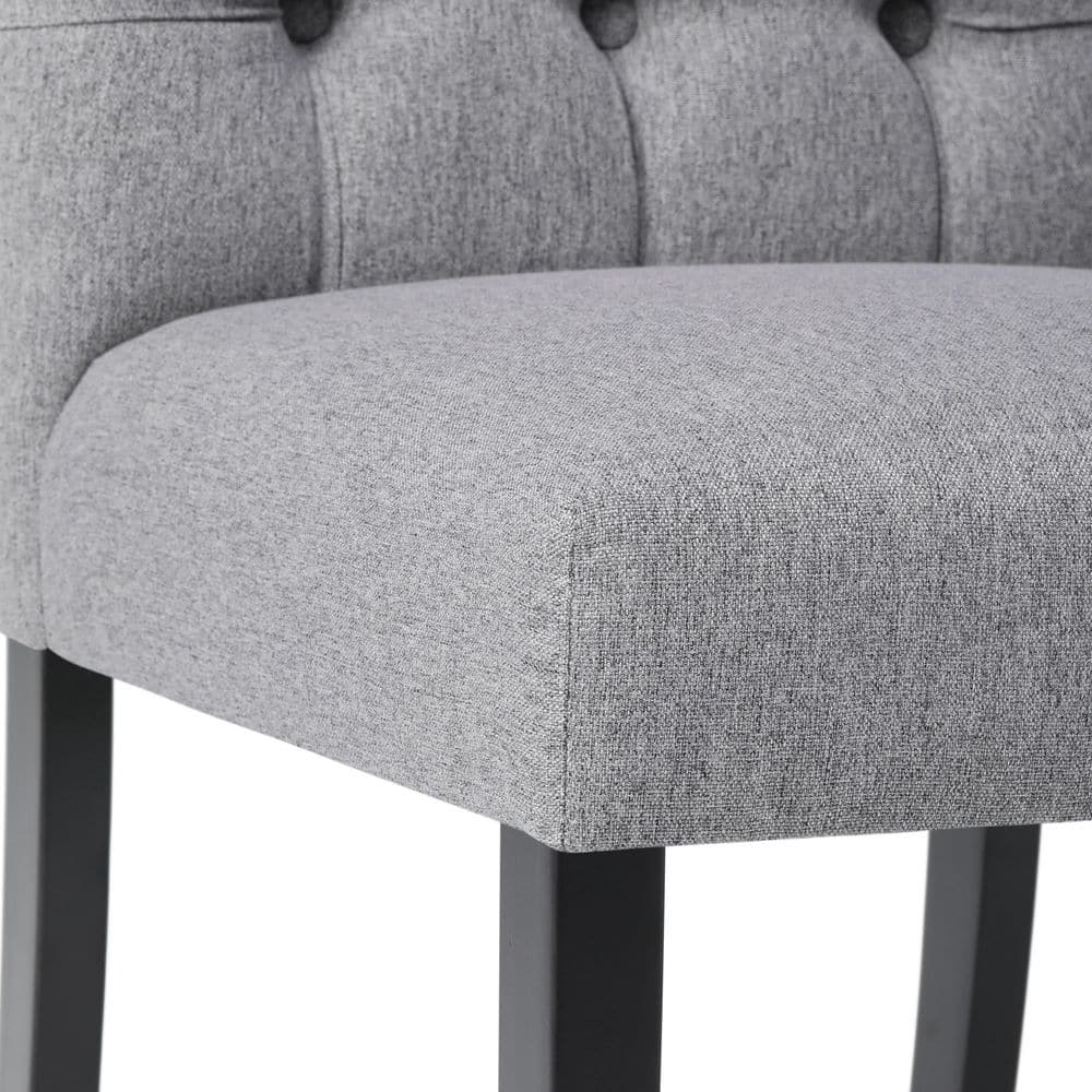 High Parsons Linen Upholstered Side Chair in Gray