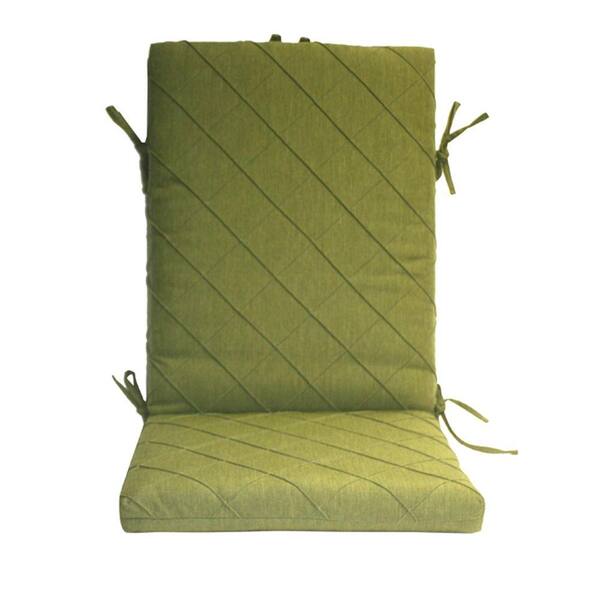Peak Season Green Quilted High Back Outdoor Chair Cushion