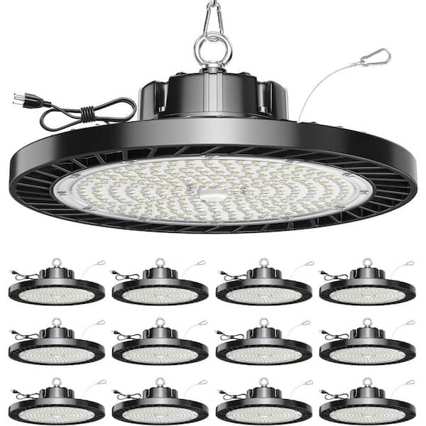 150W 22500 Lumen UFO LED High Bay Light 5000K Daylight 12 Pack for Workshop Warehouse Barn Plug&Play