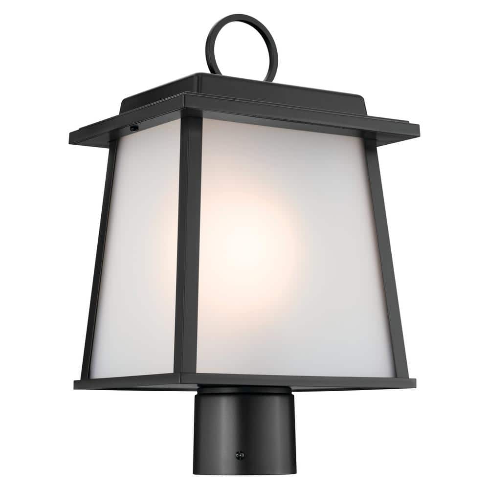 KICHLER Noward 1-Light Black Aluminum Hardwired Waterproof Outdoor Post ...