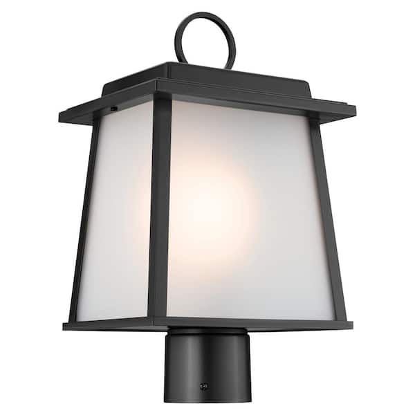 KICHLER Noward 1-Light Black Aluminum Hardwired Waterproof Outdoor Post Light with No Bulbs Included (1-Pack)
