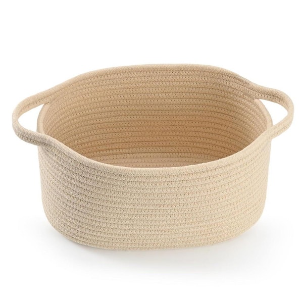 Beige 13 in. x 6 in. x 8 in. Cotton Decorative Basket LAN1Y258