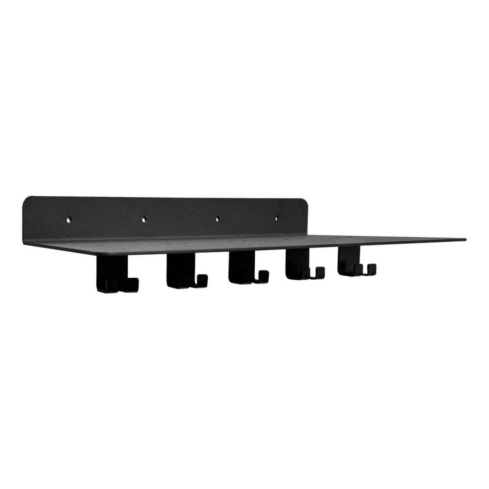 15 in. W. x 7 in. D Black Tonal Accessories Shelf Gym Storage Rack Wall She