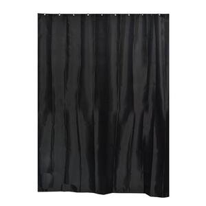 Design S Fabric Polyester Shower Curtain with 12 Matching Rings Black