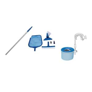 Vacuum and Wall-Mounted Automatic Skimmer Swimming Pool Maintenance Kit