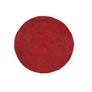 Radiant Collection 100% Cotton Bath Rugs Set, 22 in. Round, Red