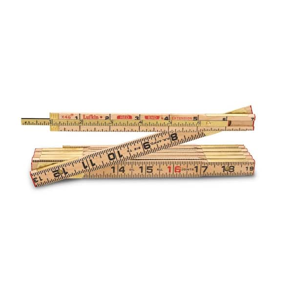 Crescent Lufkin 6 ft. x 5/8 in. Wood Rule Red End with 6 in. Slide Rule Extension