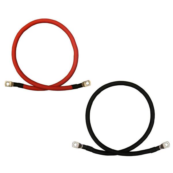 WindyNation 4 ft. 4-Gauge with 5/16 in. Lugs Red/Black Pure Copper Battery Inverter Cables