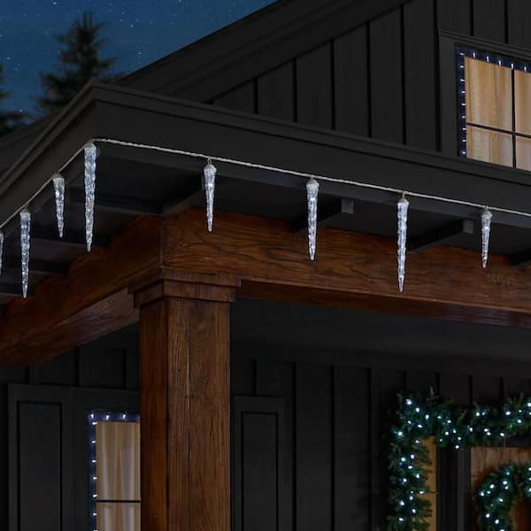 8 Cool White Motion LED Icicle Lights