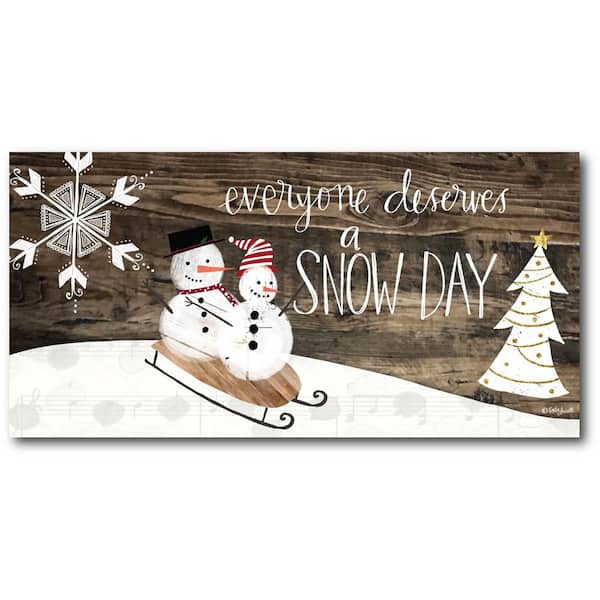 Courtside Market Snow Day Gallery-Wrapped Canvas Wall Art 24 in. x 12 in.