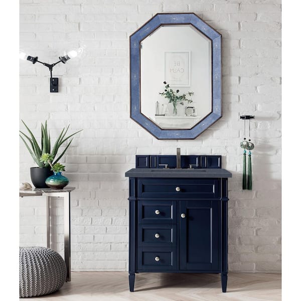 Brittany 30 in. W x 23.5 in.D x 34 in. H Single Bath Vanity in Victory Blue with Quartz Top in Charcoal Soapstone