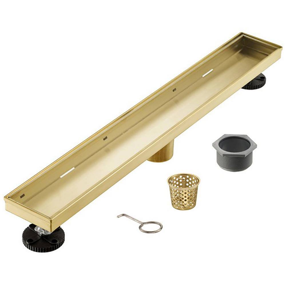 36 in. Linear Stainless Steel Shower Drain with Tile Insert and Zirconium Gold Plating price history on PriceWatchPro