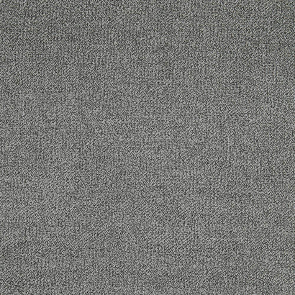 Gray Fabric Upholstered Push Back Recliner with Nailhead Trim