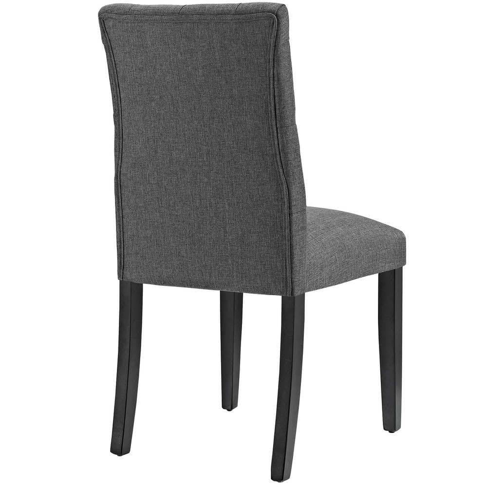 Elegant Gray Tufted Upholstered Parsons Dining Chair with Tapered Wood Legs