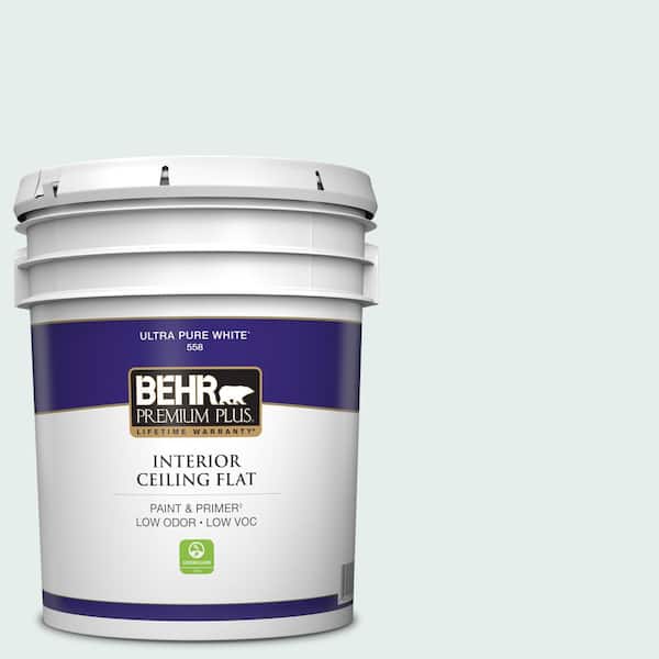 BEHR PREMIUM PLUS 5 gal. #W-D-510 Waterfall Mist Ceiling Flat Interior Paint