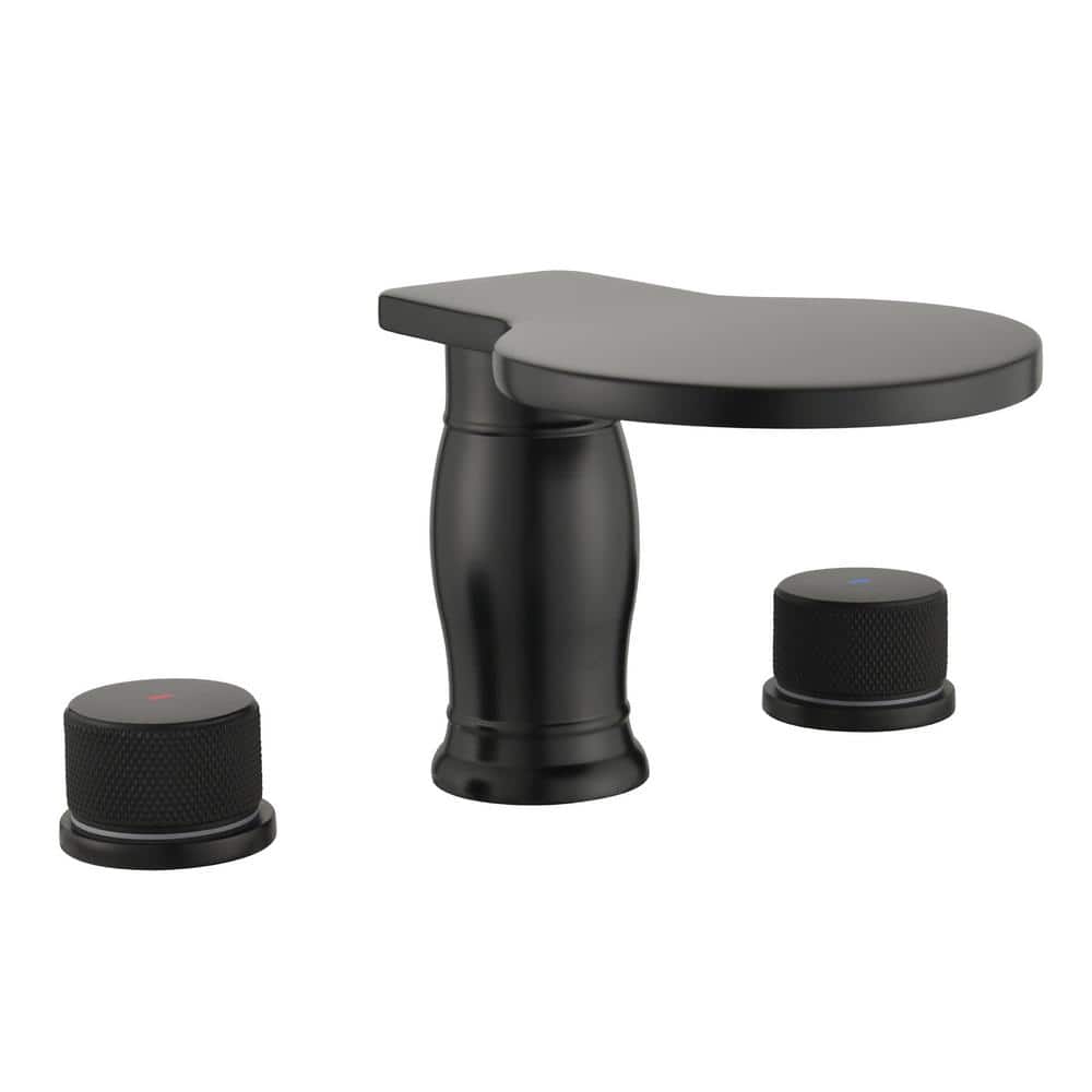 2-Handle Waterfall Deck-Mount Roman Tub Faucet Modern 3 Hole Brass Bathtub Fillers in Matte Black price history on PriceWatchPro