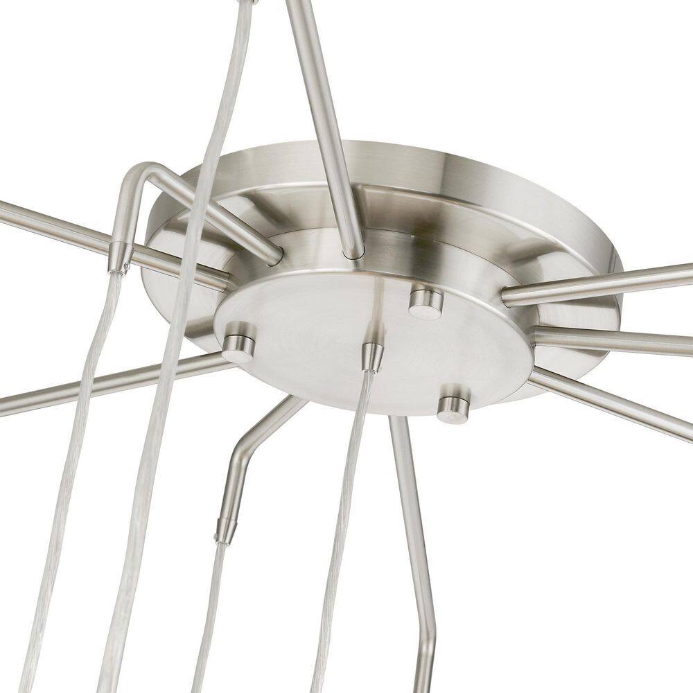 Strathmore Contemporary 15-Light Tiered Chandelier in Brushed Nickel