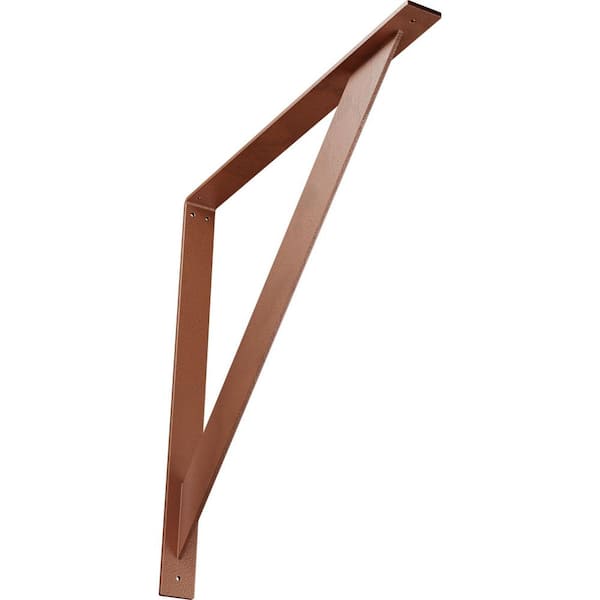 Ekena Millwork 2 in. x 24 in. x 24 in. Steel Hammered Copper Traditional Bracket