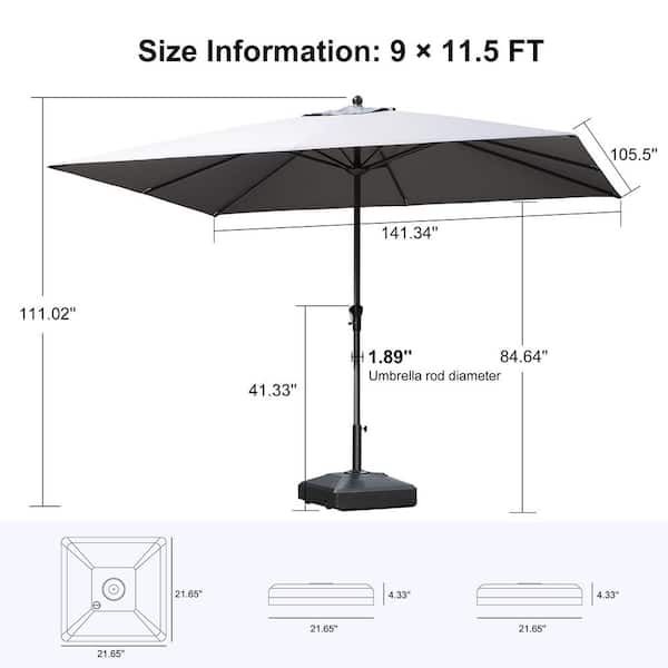 best choice products 8x11ft rectangular patio umbrella Best Choice Products 8x11ft Rectangular Patio Market Umbrella W Rust