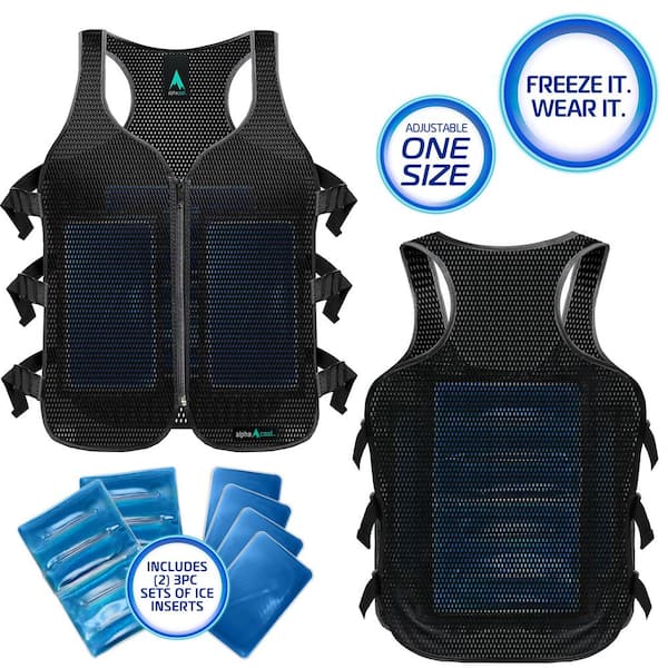 ALPHACOOL Unisex 1-Size Black Frosty Mesh Ice Vest with Replacement Ice  Packs AC-MIV-B - The Home Depot