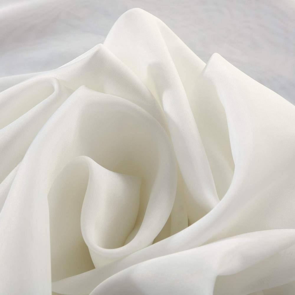 Off White Sheer Voile Rod Pocket Back Tab Curtains, 50 x 84 in