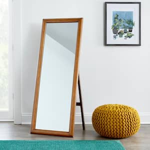 Walnut Finish Standing Mirror with Straight Edge Design (20 in W. X 60 in H.)