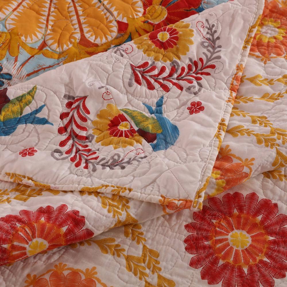 Topanga King-Size Reversible Microfiber Quilt Set in Blue