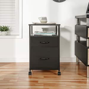 Nightstand with 2-Drawer and Shelf, Side Table for Bedroom - Black