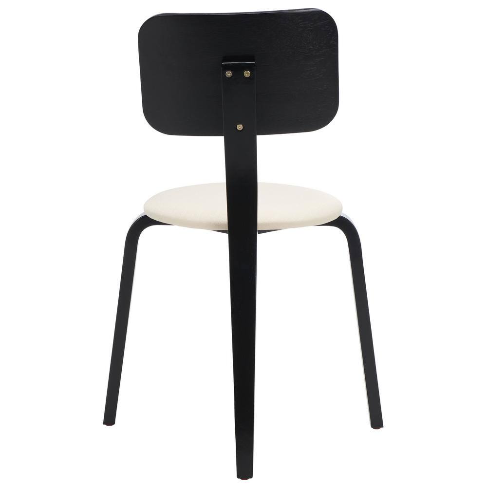 Jo Black and Cream Upholstered Stackable Dining Chair Set