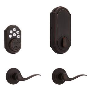 SmartCode 909 Venetian Bronze Single Cylinder Electronic Deadbolt Featuring SmartKey Security and Tustin Passage Lever