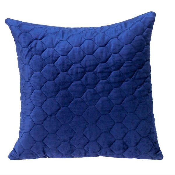 PARKLAND COLLECTION Bazyli Transitional Quilted Blue Throw Pillow