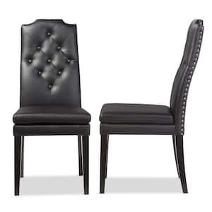 Dylin Black Faux Leather Upholstered Dining Chairs (Set of 2)