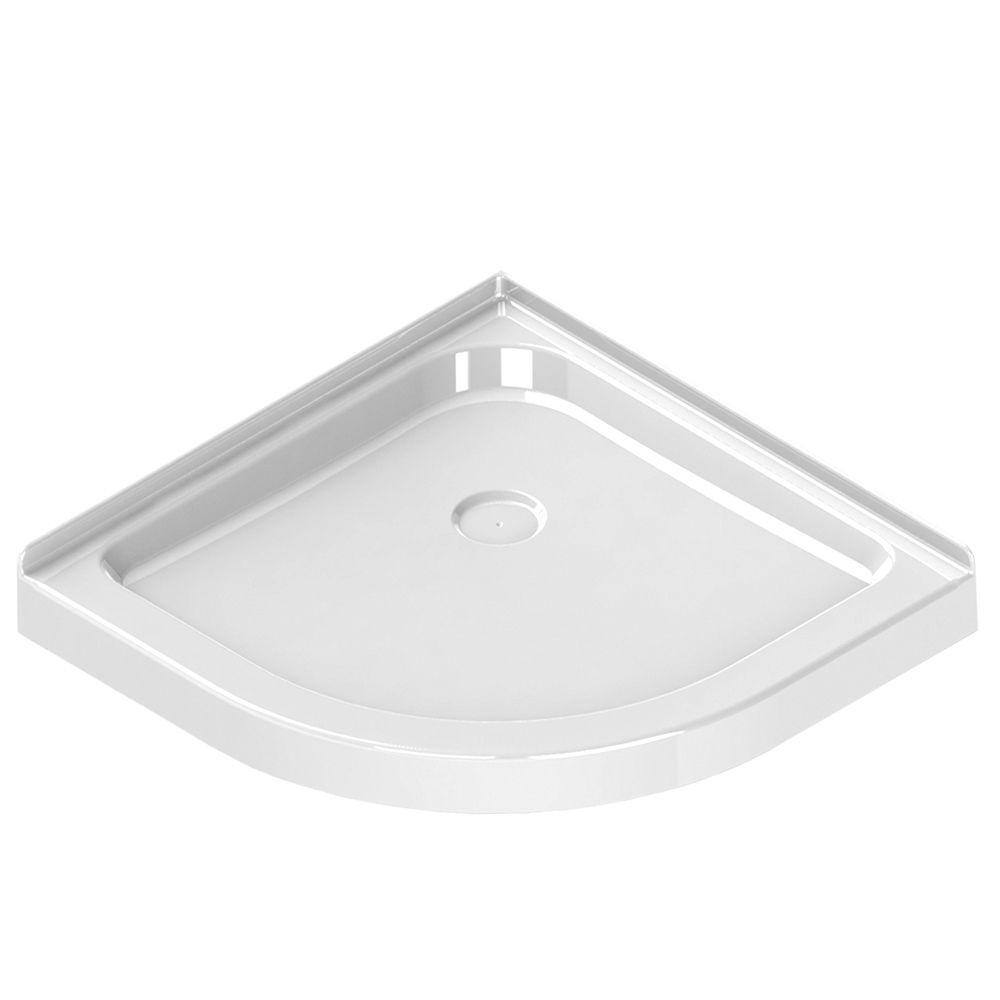 MAAX 36 in. x 36 in. Single Threshold NeoRound Shower Base in White 101427000001000 The