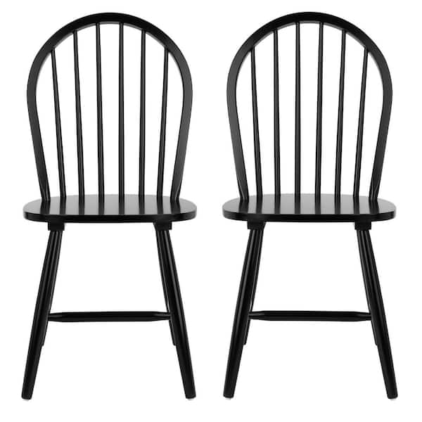 SAFAVIEH Camden Black Spindle Back Wood Dining Chair (Set of 2)
