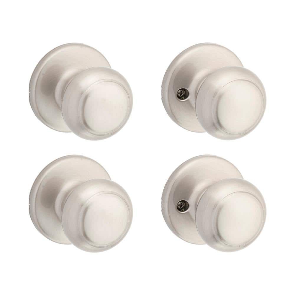 Kwikset Cove Satin Nickel Passage Hall/Closet Door Knob (4-Pack)