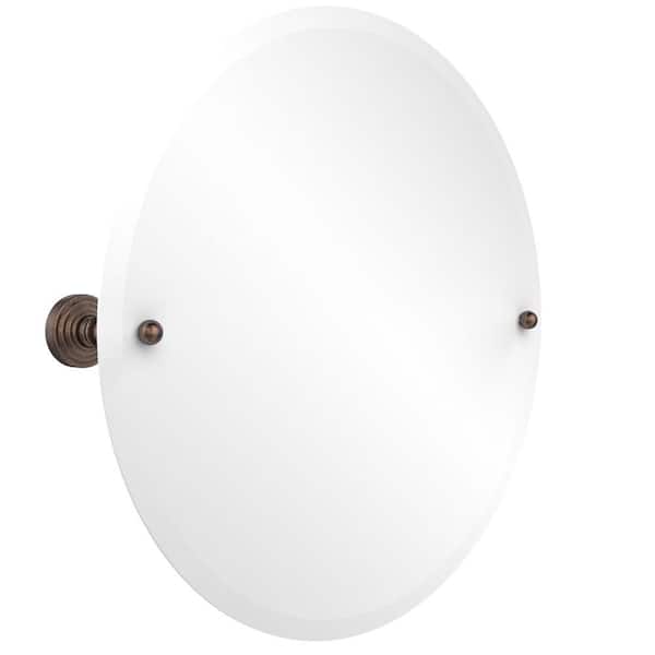 Allied Brass Waverly Place Collection 22 in. x 22 in. Frameless Round Single Tilt Mirror with Beveled Edge in Venetian Bronze