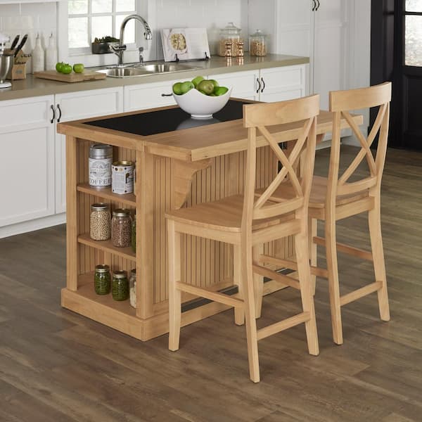 Home Styles Nantucket Maple Kitchen Island with Seating