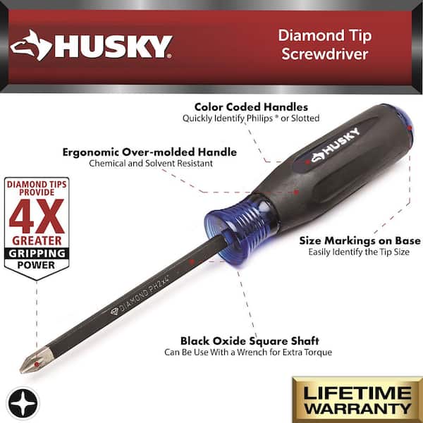 Husky Diamond Tip Magnetic Screwdriver Set (6-Piece) H6PCMDTSSD The Home Depot
