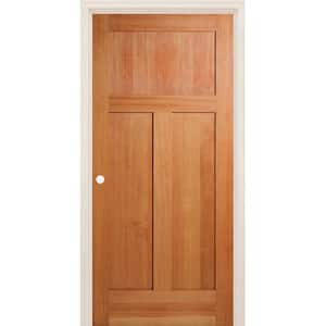 30 in. x 80 in. Right-Handed 3 Panel Craftsman Shaker Unfinished Fir Wood Single Prehung Interior Door
