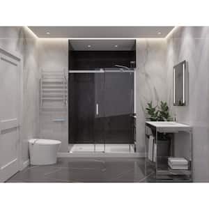 Rhodes 60 in. W x 76 in. H Sliding Frameless Shower Door/Enclosure in Chrome with Clear Glass