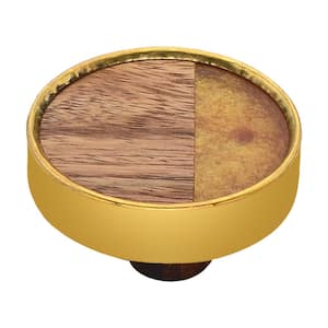 Athena 1-3/5 in. Wood and Onaxe Cabinet Knob